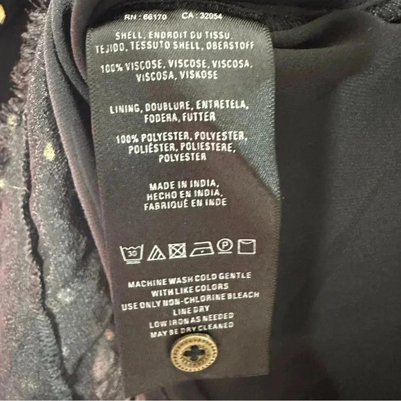 Floreat Anthropologie Everafter Black Metallic Gold Polka Dot Blouse Size Small - Picture 11 of 13